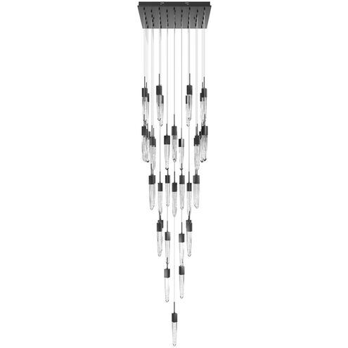 Aspen LED 36 inch Dark Bronze Multi Port Pendant Ceiling Light in Bubbled