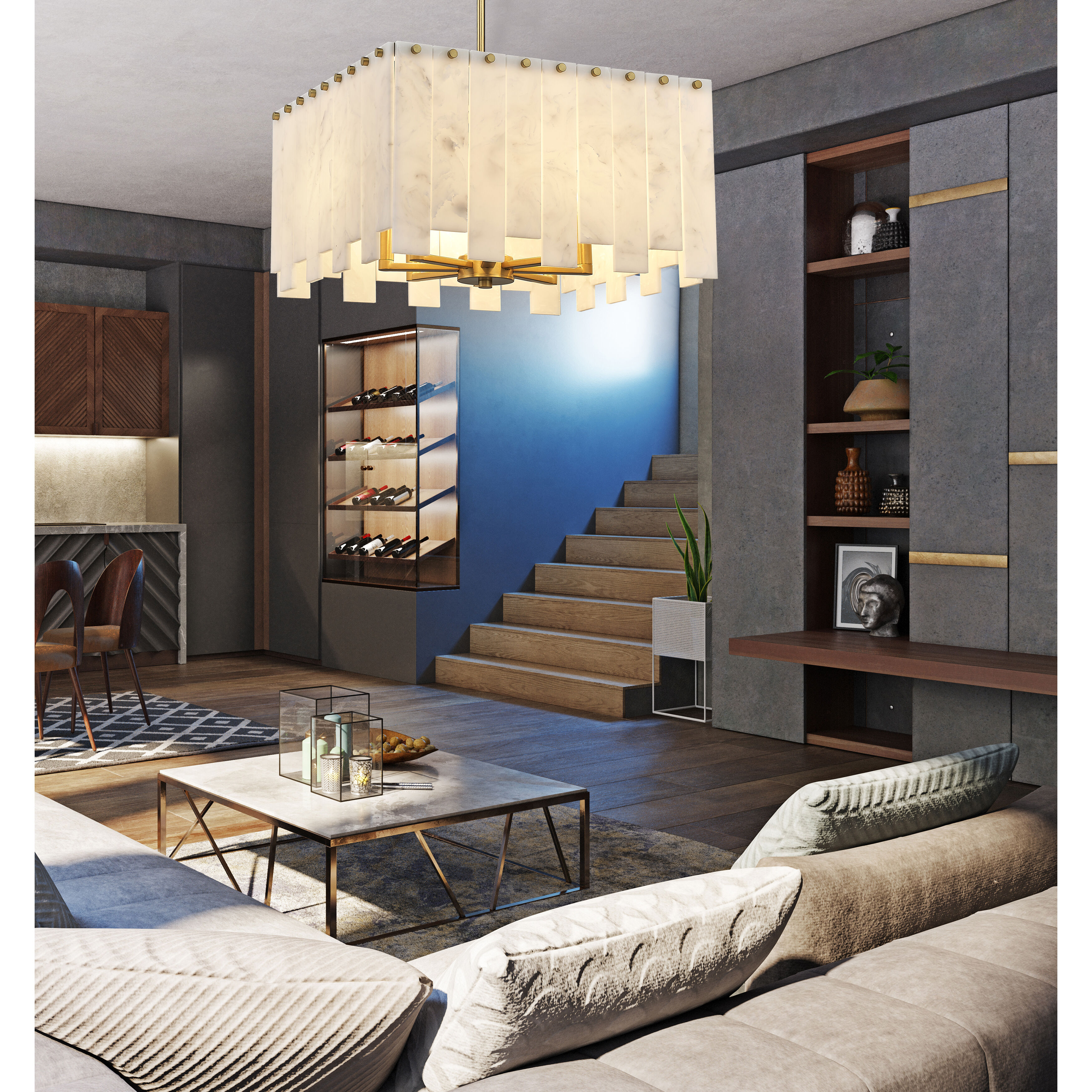 Viviana 8 Light 19.75 inch Rubbed Brass Chandelier Ceiling Light