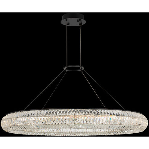 Tamburo LED 48 inch Matte Black with Polished Chrome Pendant Ceiling Light