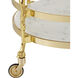 Fiore Polished Brass and Clear and Natural Bar Cart