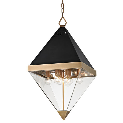 Coltrane 8 Light 15 inch Aged Brass / Black Pendant Ceiling Light