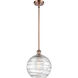 Ballston Large Deco Swirl 1 Light 10 inch Antique Copper Pendant Ceiling Light, Ballston