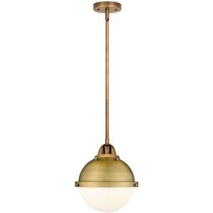 Nouveau 2 Hampden 1 Light 9 inch Brushed Brass Mini Pendant Ceiling Light in Matte White Glass