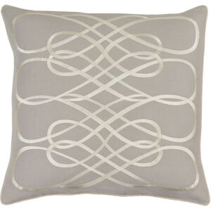 Leah 22 X 22 inch Light Gray and Beige Throw Pillow