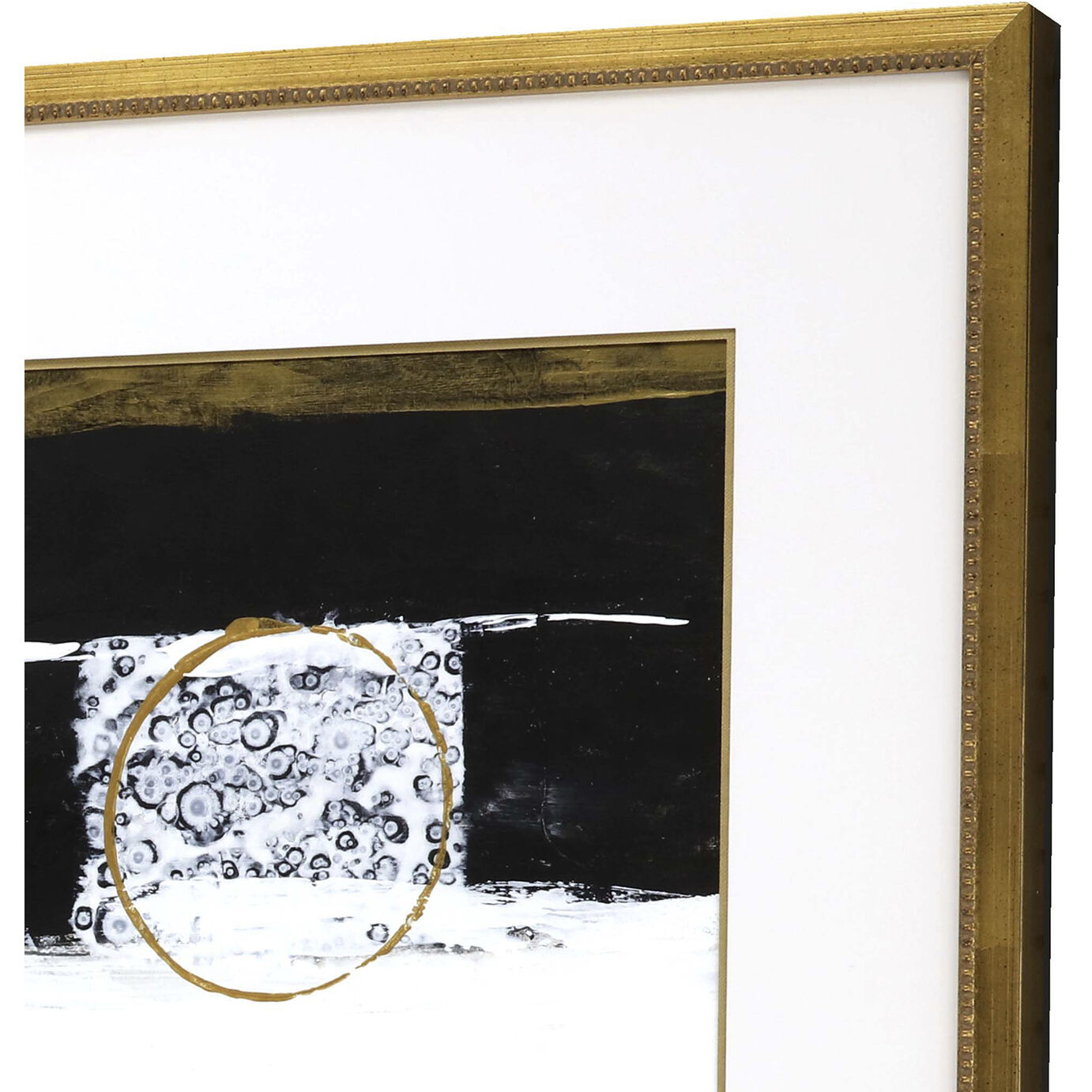Neo Moderne White and Metallic and Brown Framed Art, The Studio