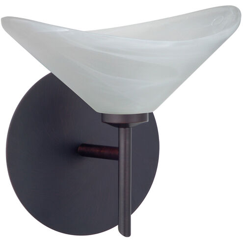 Hoppi 1 Light 8 inch Bronze Mini Sconce Wall Light in Halogen, Marble Glass