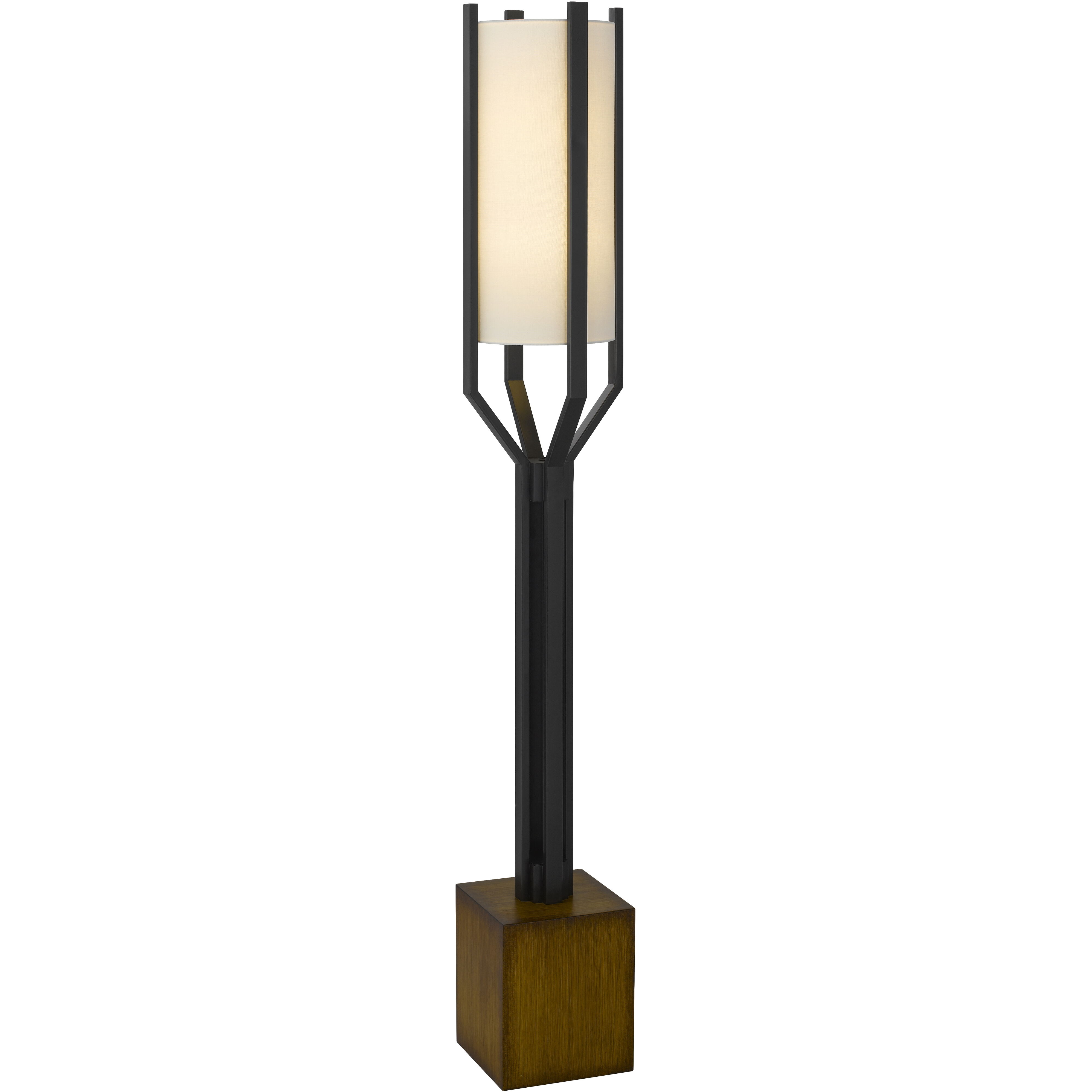 Woodsmere 60 inch 60 watt Matte Black and Wood Floor Lamp Portable Light