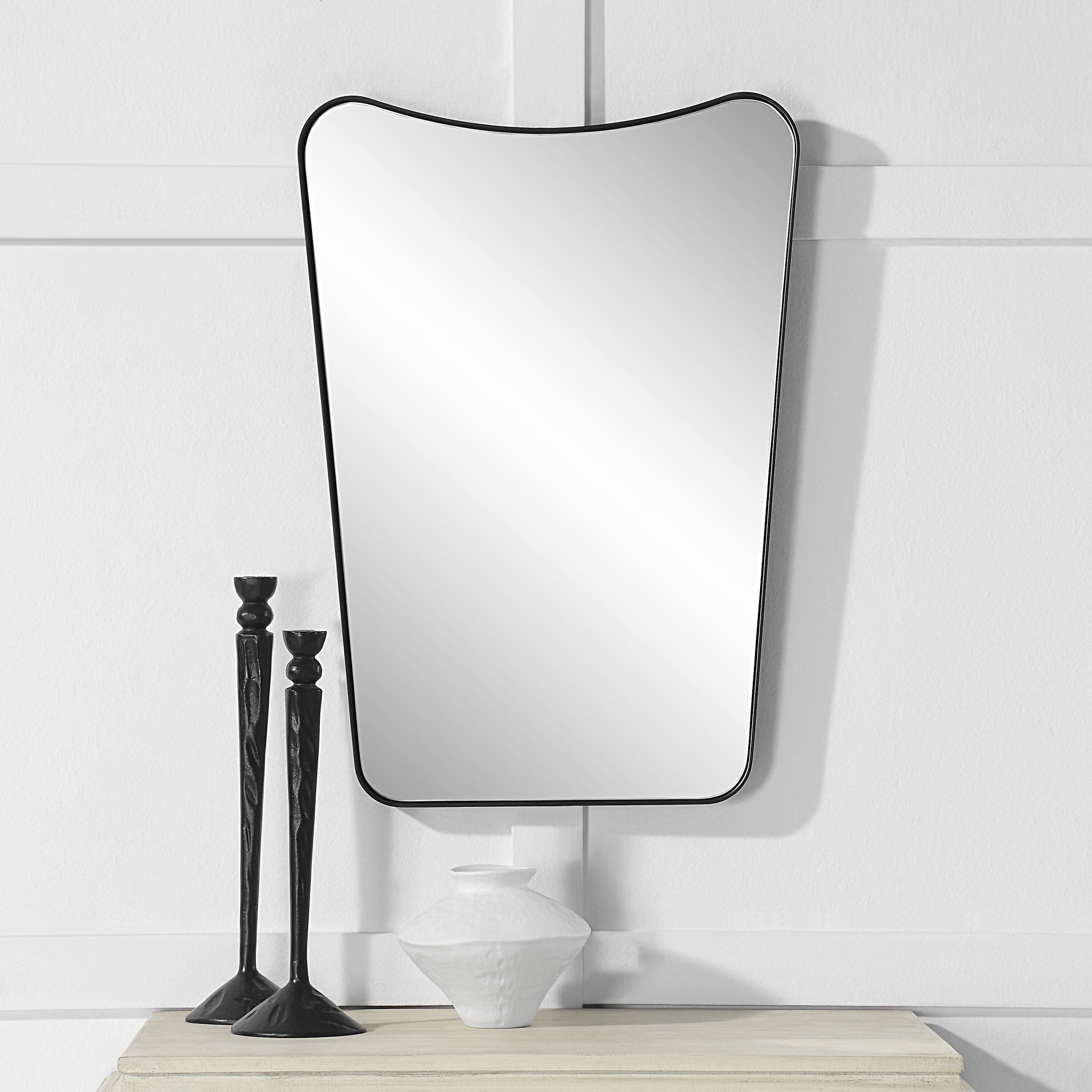 Kateri 28 X 20 inch Matte Black Wall Mirror