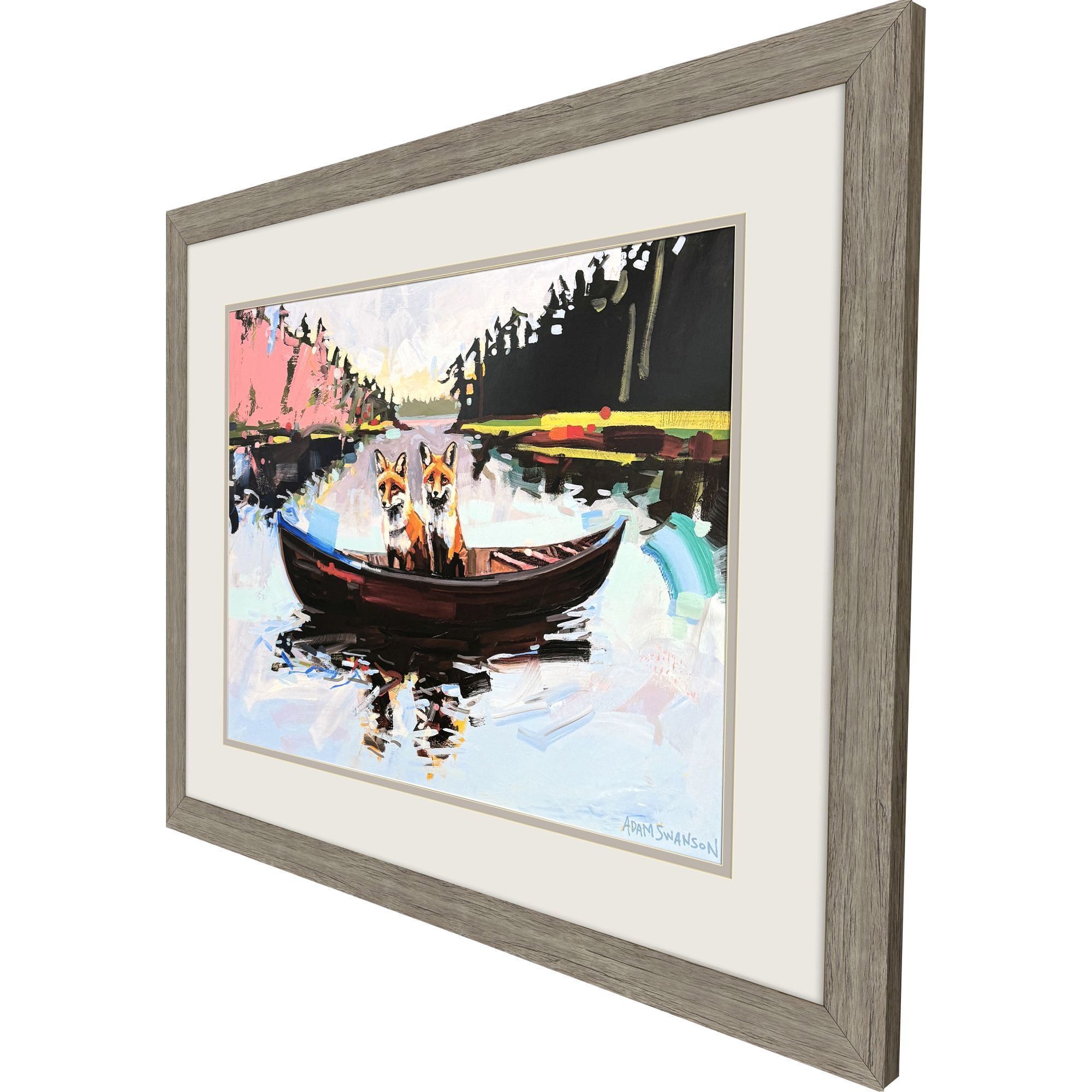 Flights of Fancy Shades of Red Blue and Green and Brown and Black Framed Art, Propac