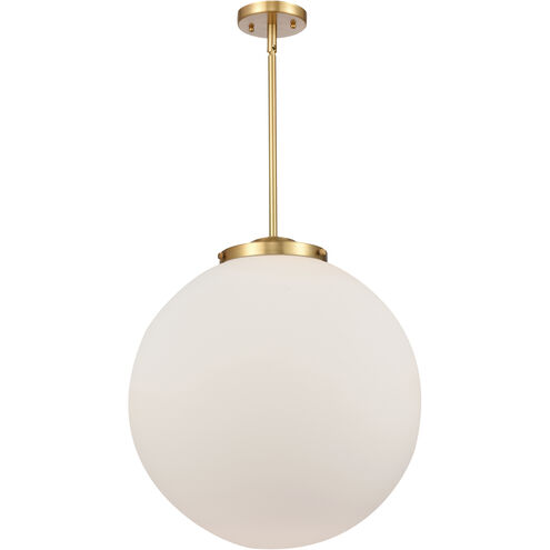 Franklin Restoration Beacon 1 Light 18 inch Satin Gold Pendant Ceiling Light in Matte White Glass