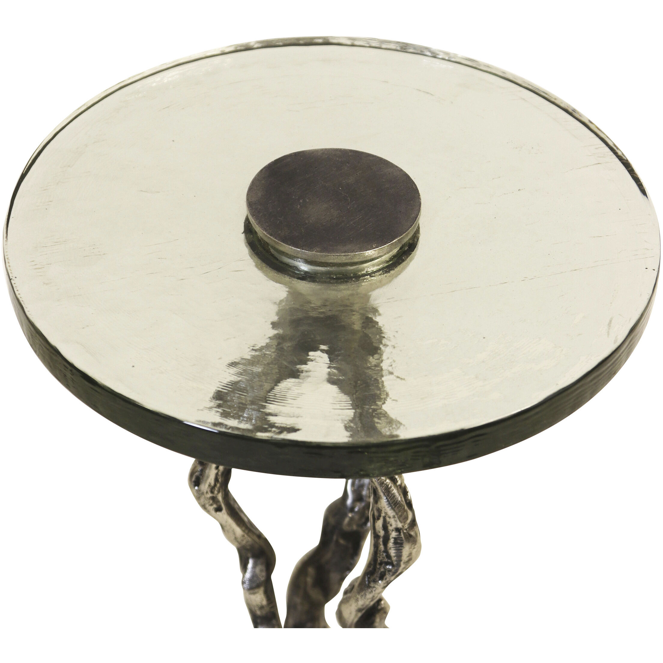 Sylvan 22 X 12 inch Silver Antique and Clear Side Table