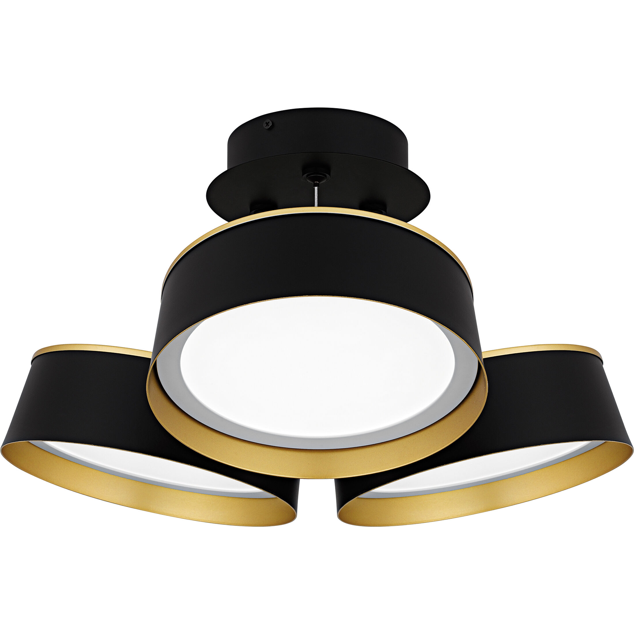 Byrnes LED 19 inch Matte Black Semi-Flush Mount Ceiling Light, Large