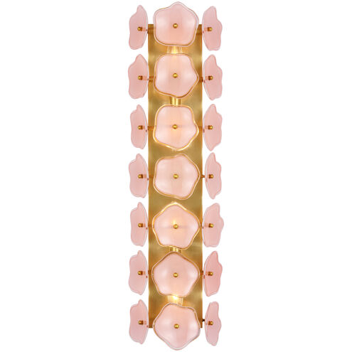 kate spade new york Leighton LED 7.75 inch Soft Brass Sconce Wall Light in Blush Tinted Glass