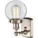 Ballston Beacon 1 Light 6 inch Brushed Satin Nickel Sconce Wall Light in Clear Glass, Ballston