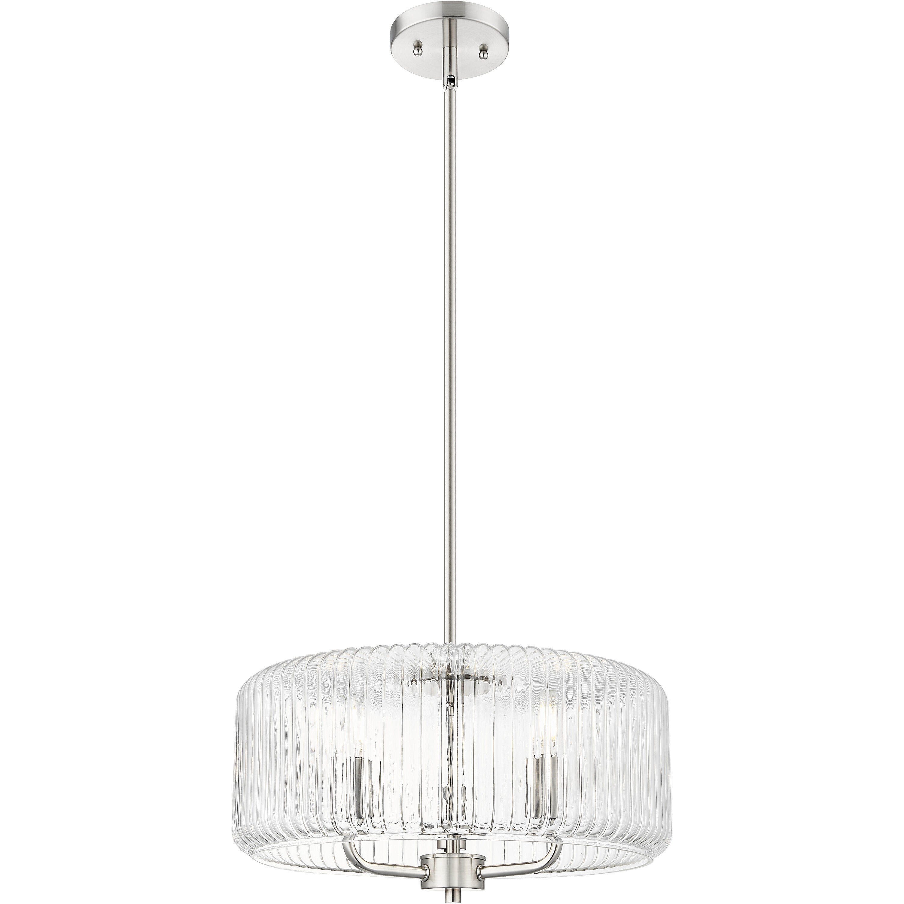 Windsor 3 Light 16 inch Brushed Satin Nickel Pendant Ceiling Light in Clear Glass