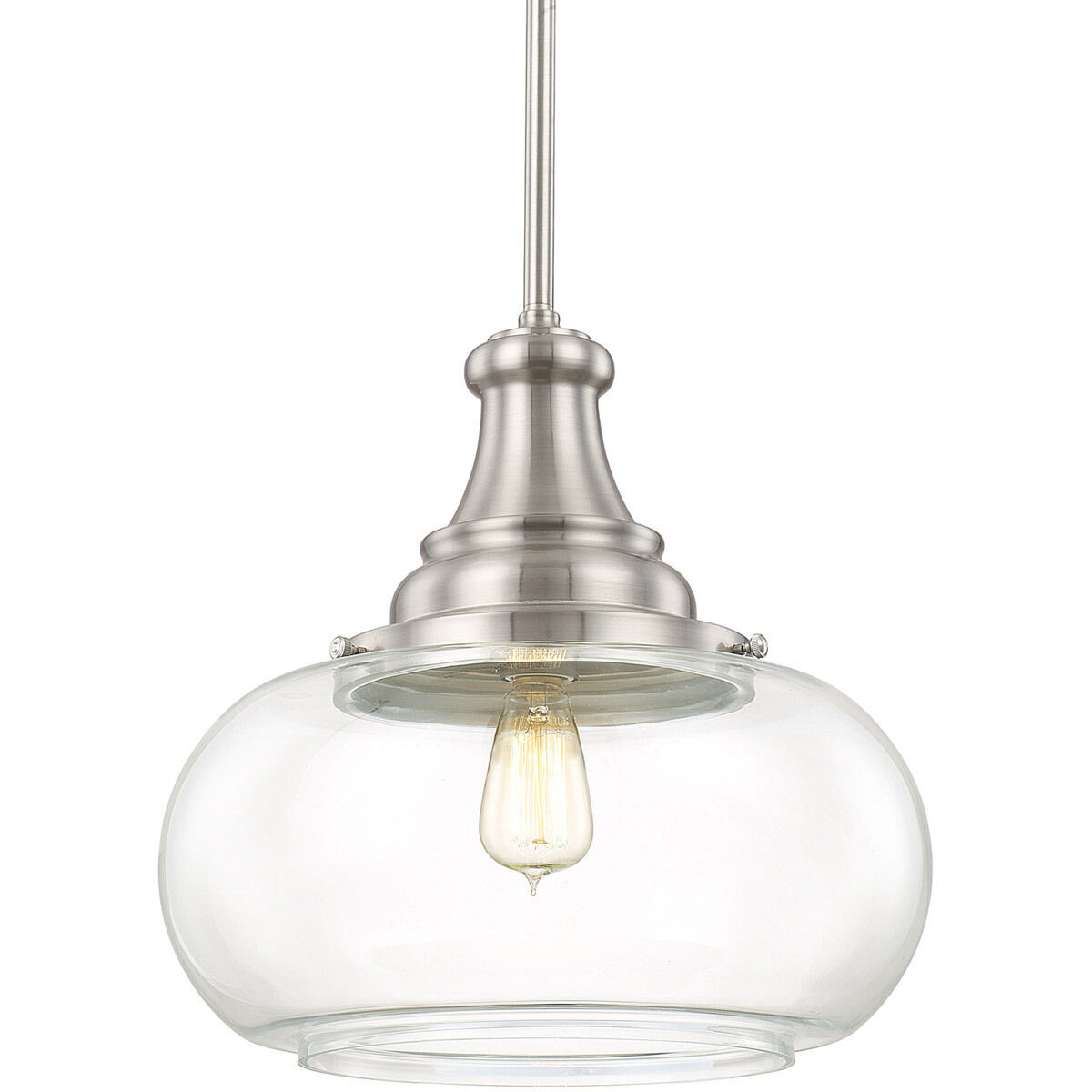 Elijah 1 Light 15.25 inch Brushed Nickel Pendant Ceiling Light