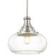 Elijah 1 Light 15.25 inch Brushed Nickel Pendant Ceiling Light