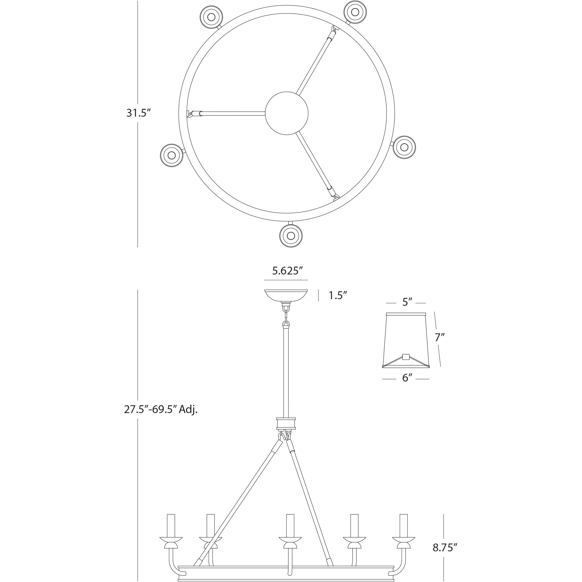 William 9 Light 34.5 inch Polished Nickel Chandelier Ceiling Light