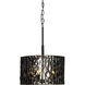 Estela 3 Light 16 inch Matte Black and French Gold Pendant Ceiling Light, Semi-Flush Convertible, Smithsonian Collaboration