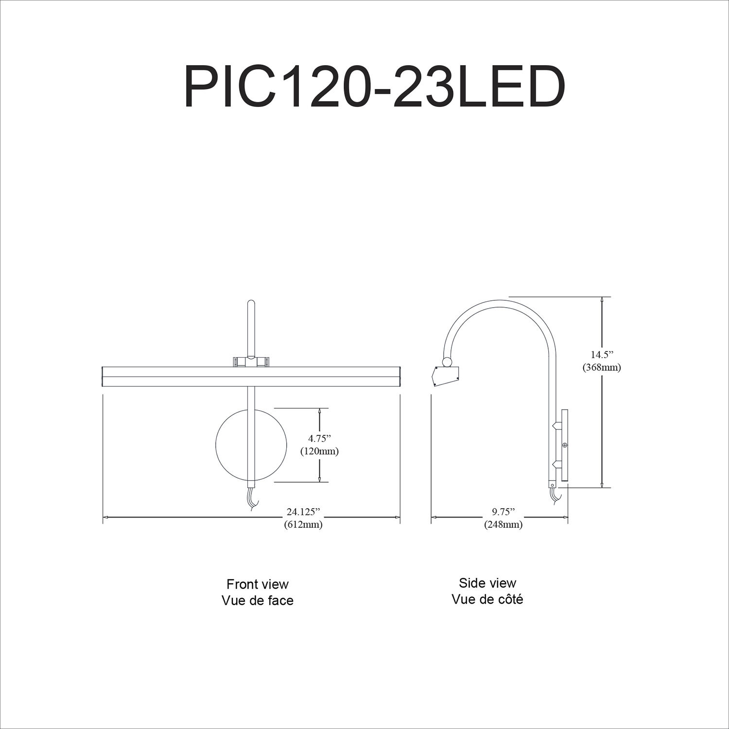 Display/Exhibit 30 watt 24.25 inch Aged Brass Picture Light Wall Light