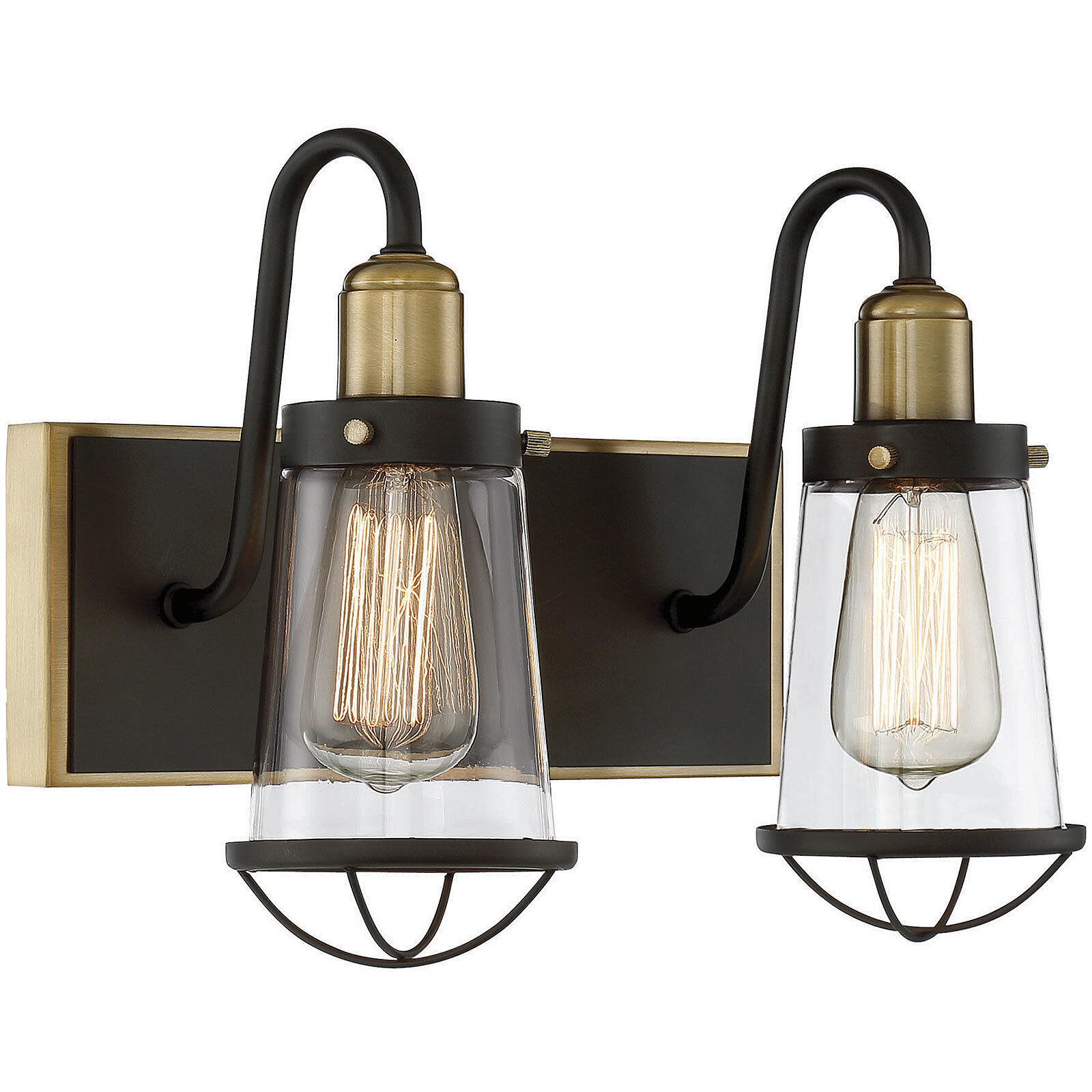 Lansing 2 Light 13.5 inch English Bronze and Warm Brass Bathroom Vanity Light Wall Light