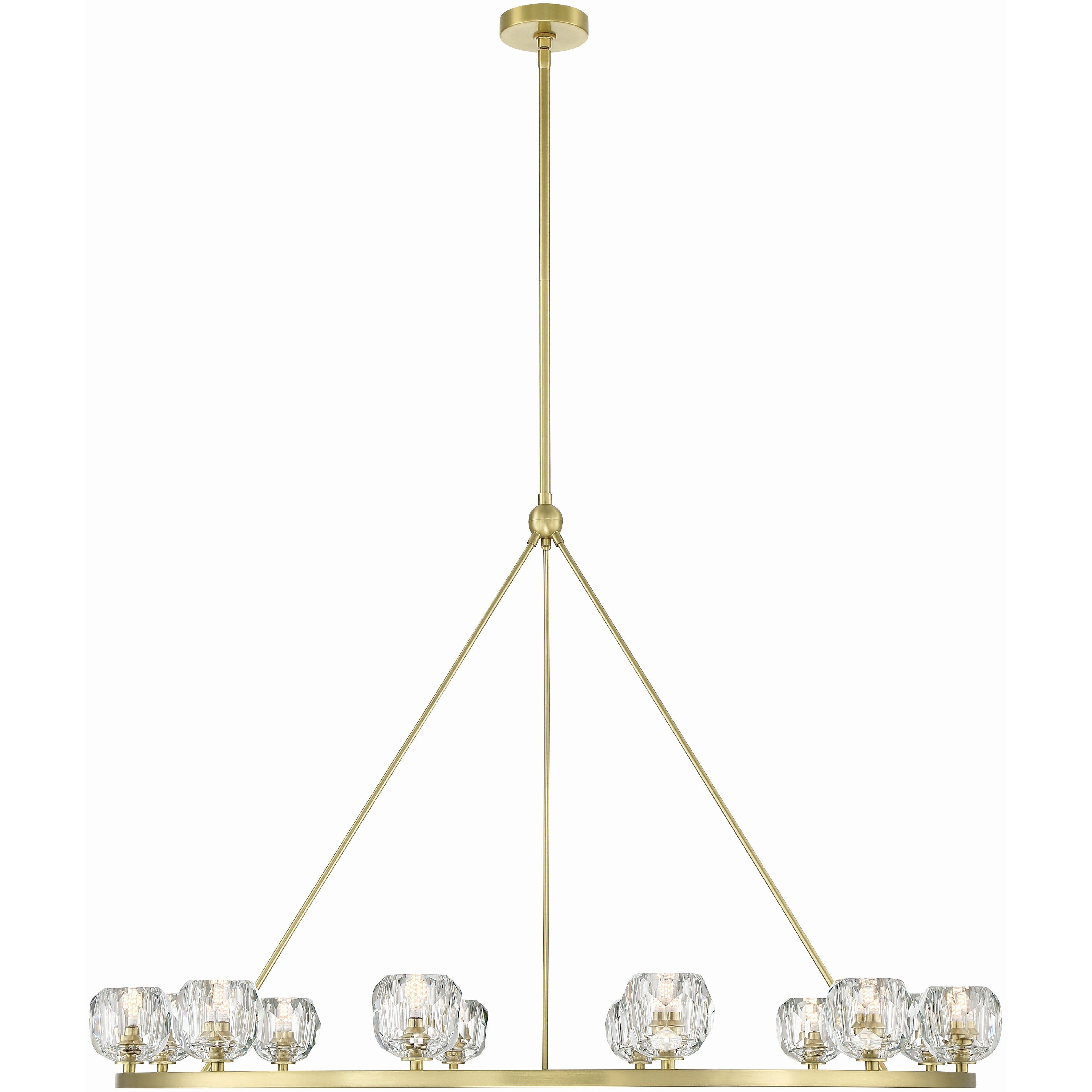 Aragon 12 Light 48 inch Soft Brass Chandelier Ceiling Light
