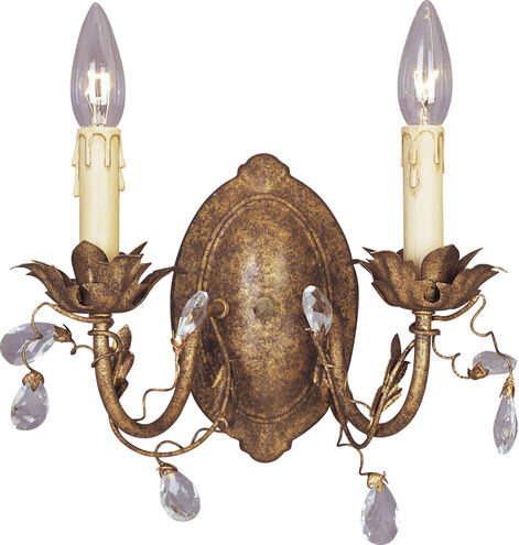 Elegante 2 Light 12 inch Etruscan Gold Wall Sconce Wall Light