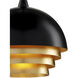 Salviati 1 Light 9.75 inch Black and Gold Leaf Pendant Ceiling Light, Medium
