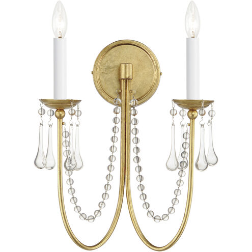 Plumette 2 Light 14 inch Gold Leaf Wall Sconce Wall Light
