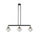 Franklin Restoration Small Oxford 3 Light 40 inch Black Antique Brass Island Light Ceiling Light in Clear Glass, Franklin Restoration