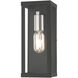 Gaffney 1 Light 11 inch Black with Brushed Nickel Finish Accents Outdoor ADA Medium Wall Lantern in Black with Brushed Nickel Accent, Medium