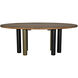 Journal 79 X 32 inch Dark Walnut with Matte Black & Aged Brass Dining Table, Oval