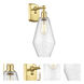 Ballston Cindyrella LED 7 inch Satin Gold Sconce Wall Light in Seedy Glass