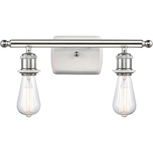 Ballston Bare Bulb LED 16 inch White and Polished Chrome Bath Vanity Light Wall Light, Ballston