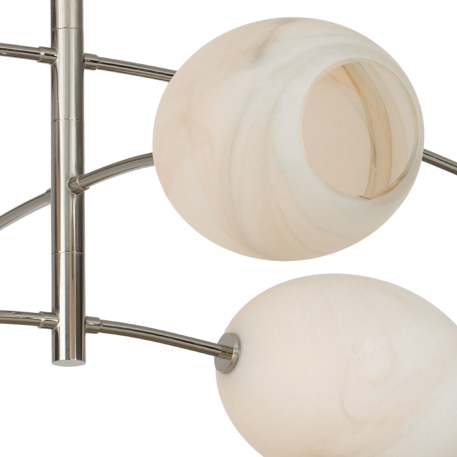 Artemis 6 Light 58.5 inch Polished Nickel Chandelier Ceiling Light in Alabaster Glass