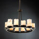 Lumenaria 12 Light Dark Bronze Chandelier Ceiling Light in Cylinder with Broken Rim, Incandescent