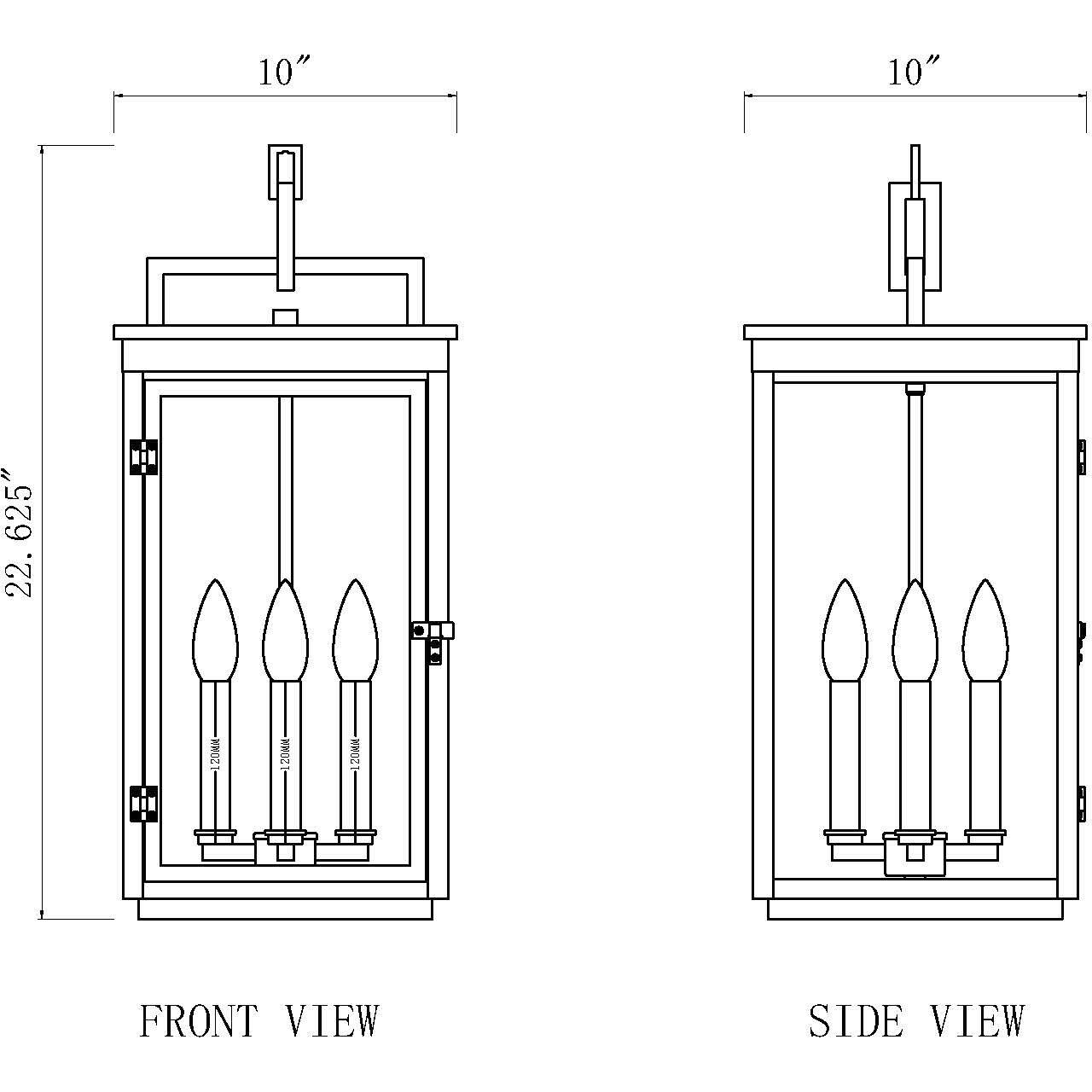 Hartwell 4 Light 10 inch Sand Black Outdoor Chain Mount Ceiling Fixture