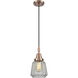 Downtown Urban Chatham 1 Light 7 inch Antique Copper Mini Pendant Ceiling Light in Clear