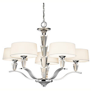 Crystal Persuasion 5 Light 30 inch Chrome Chandelier 1 Tier Large Ceiling Light, Large