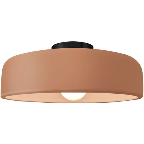 Radiance 1 Light 16 inch Adobe and Matte Black Semi Flush Ceiling Light