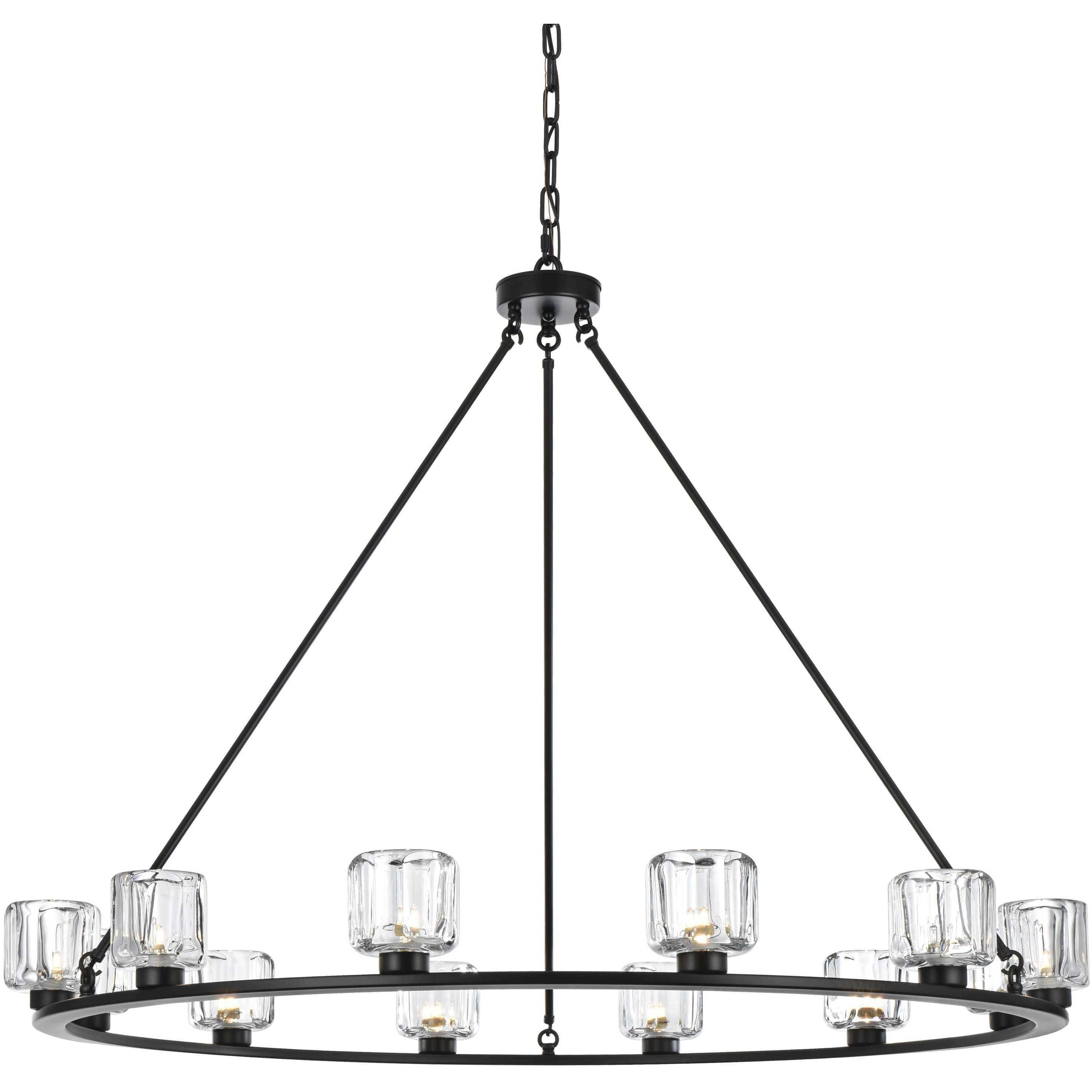 Cadence 12 Light 48 inch Black Chandelier Ceiling Light