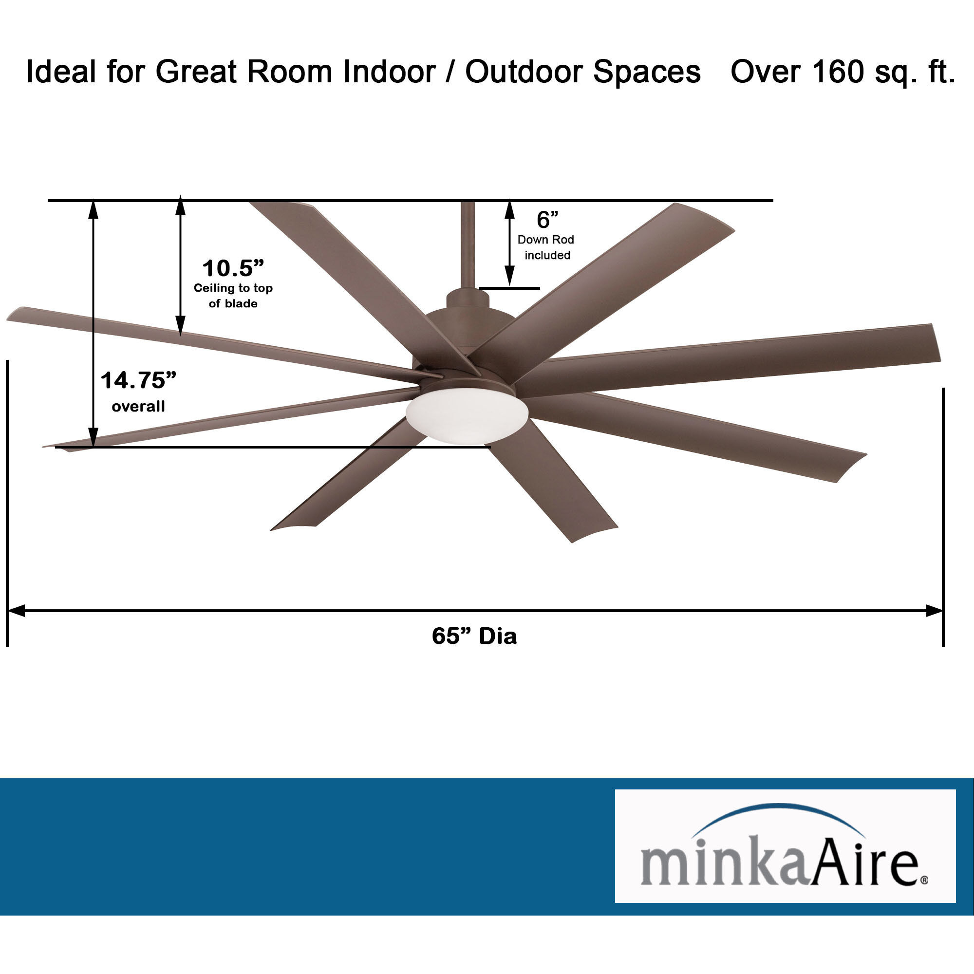 Slipstream 65 inch Oil Rubbed Bronze Outdoor Ceiling Fan