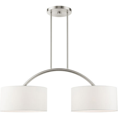 Meridian 2 Light 35 inch Brushed Nickel Linear Chandelier Ceiling Light