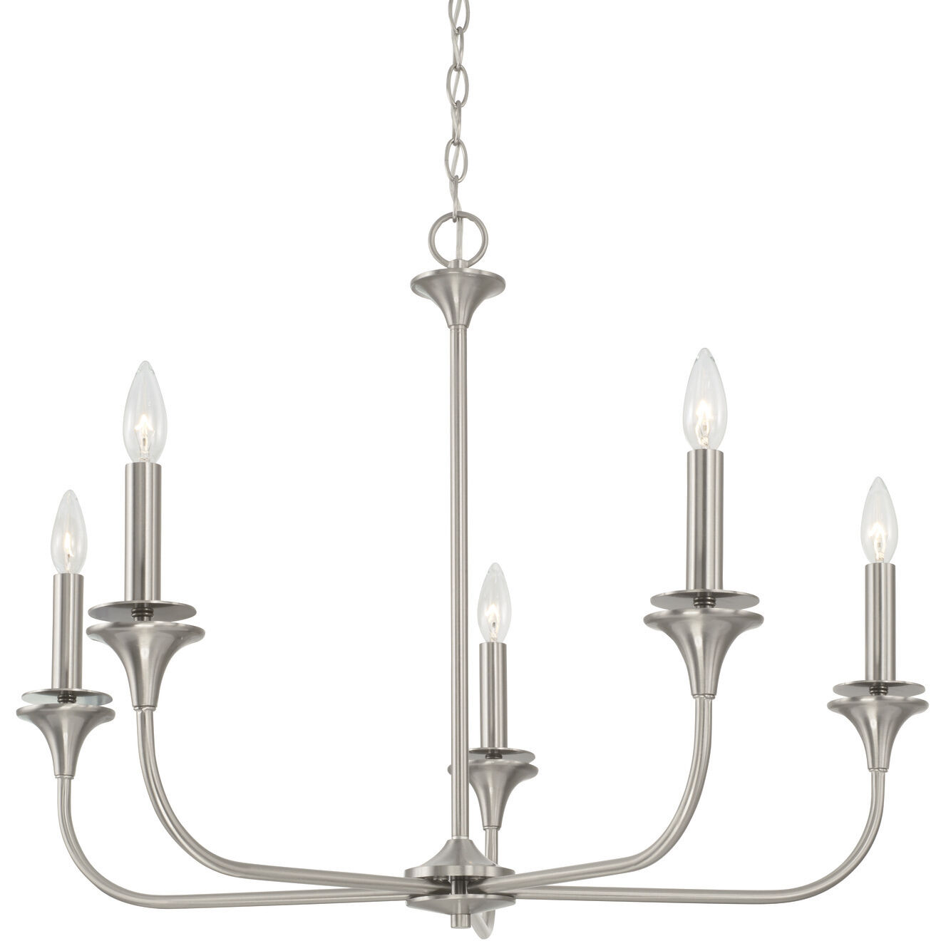 Presley 5 Light 31 inch Brushed Nickel Chandelier Ceiling Light