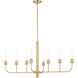 Sheridan 8 Light 44 inch Aged Brass Linear Chandelier Ceiling Light