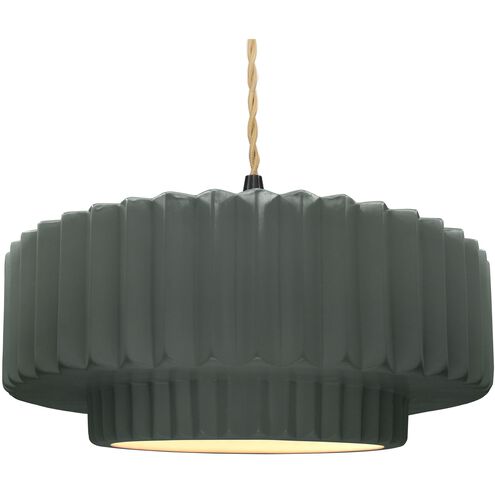 Radiance 1 Light 16.25 inch Pewter Green and Matte Black Pendant Ceiling Light