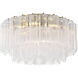 Addis 7 Light 22.25 inch Aged Brass Flush Ceiling Light in Tronchi Glass Clear
