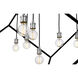 Vertical 7 Light 44 inch Matte Black and Brushed Nickel Chandelier Ceiling Light