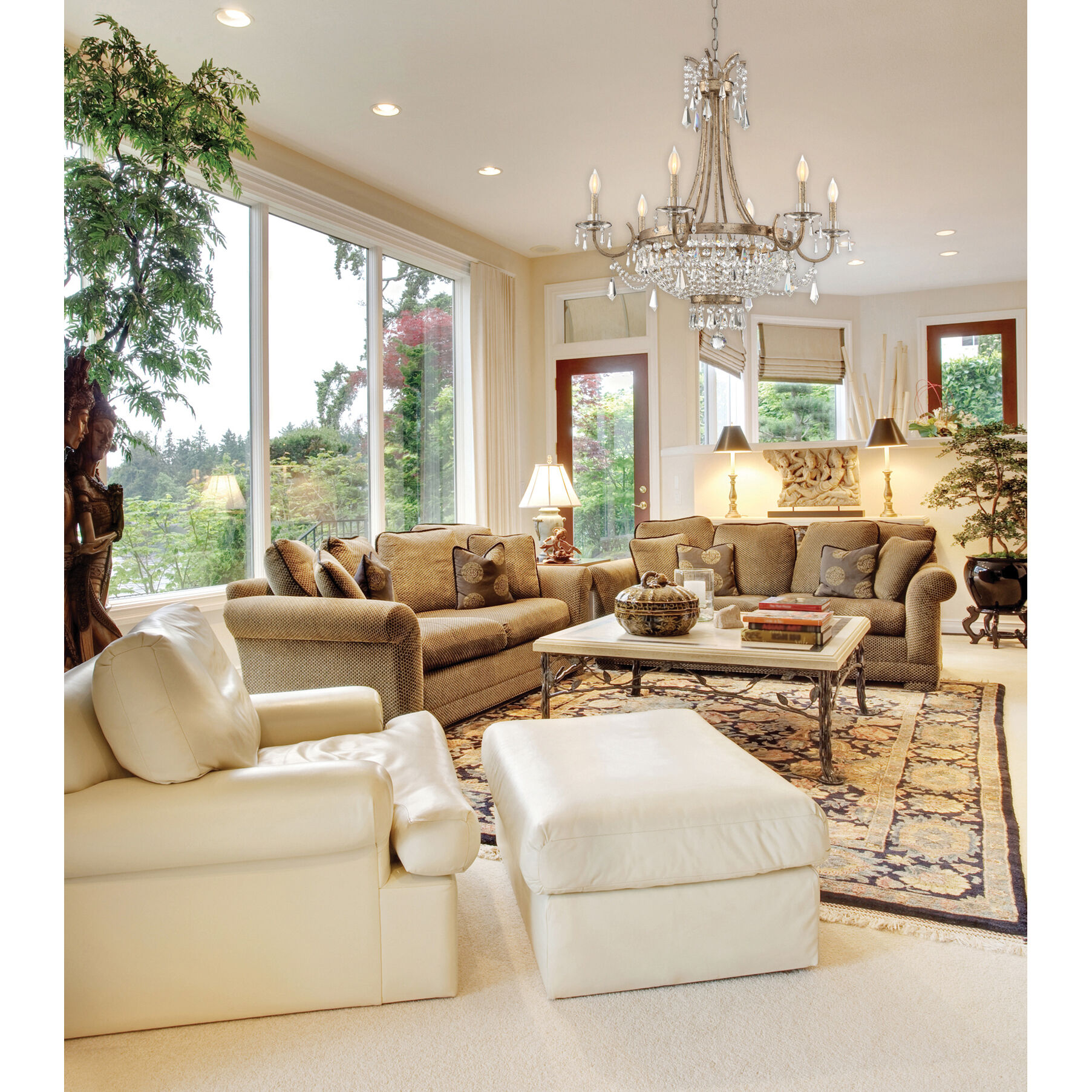 Claiborne 6 Light 33 inch Distressed Gold Chandelier Ceiling Light