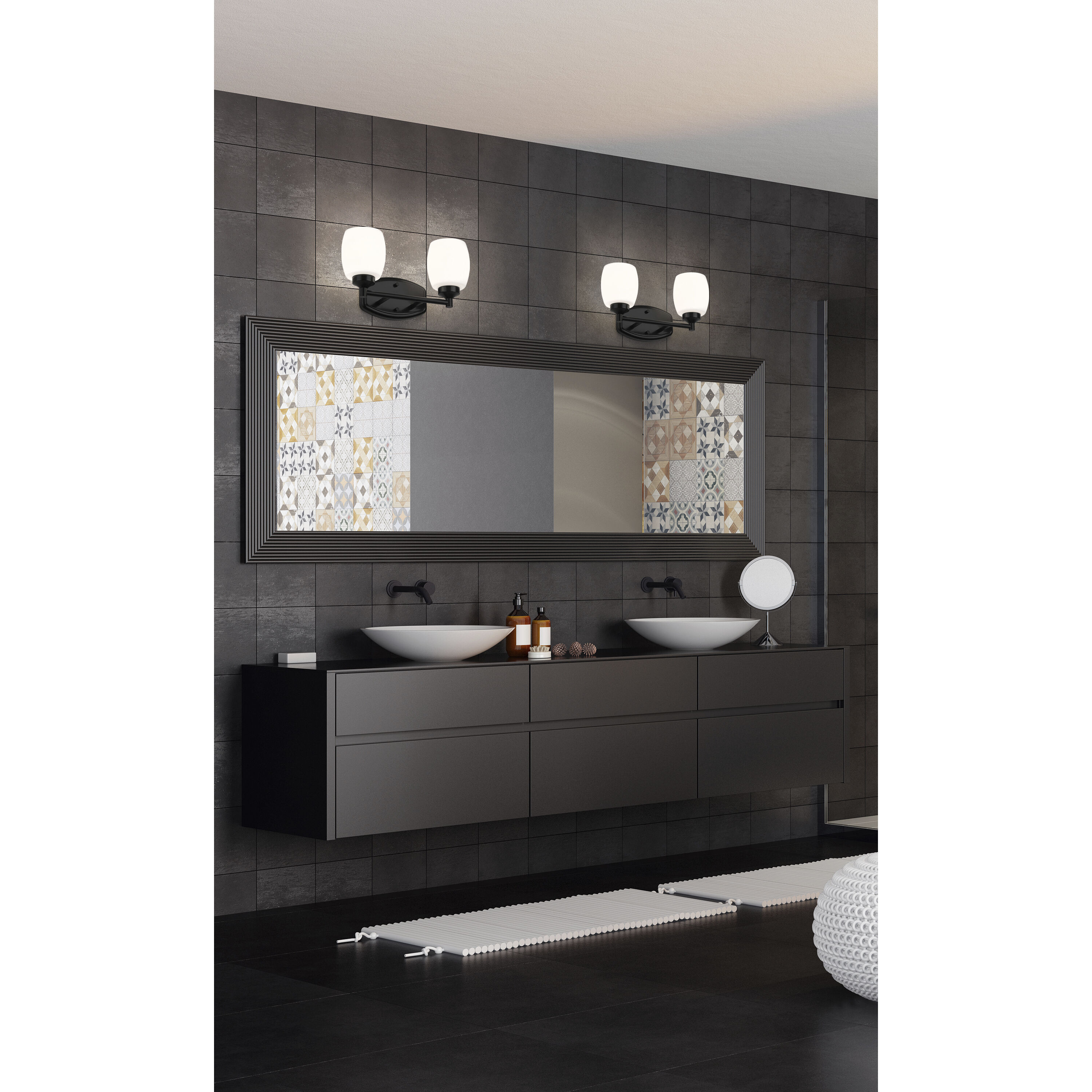 Kendrick 2 Light 14.5 inch Matte Black Bath Vanity Light Wall Light